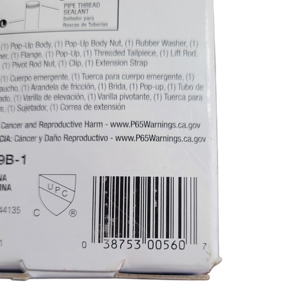 Oatey Designline Brass Lift Rod 1-1/4 in. Chrome Finish Pop-up Assembly Drain - Picture 3 of 4